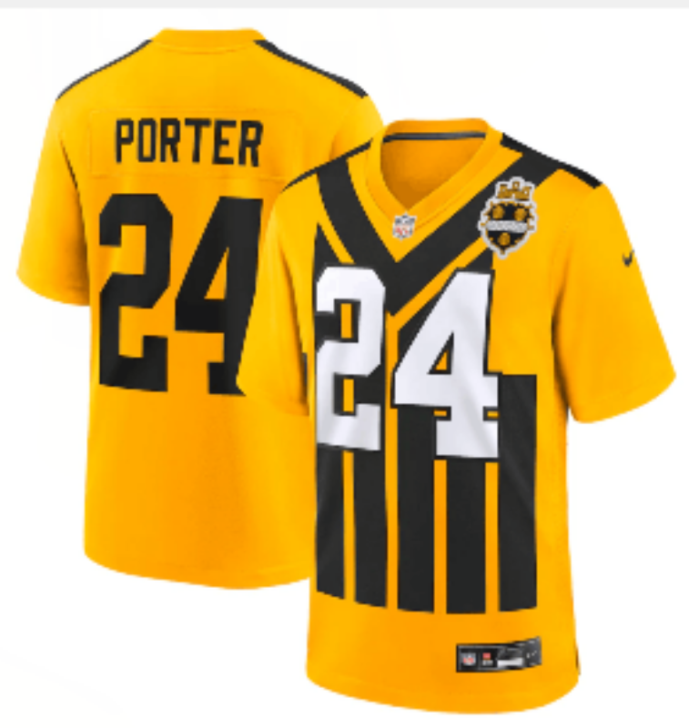 Men Pittsburgh Steelers #24 Porter Yellow Retro 2025 Nike Limited NFL Jersey style 009->pittsburgh steelers->NFL Jersey
